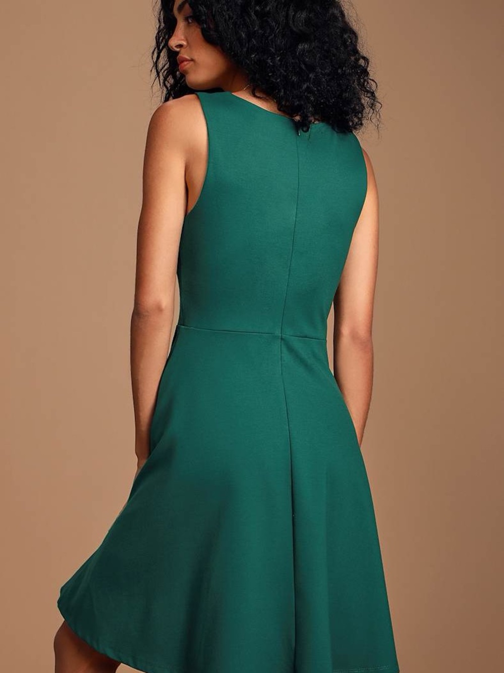 Lulu's Bon Appetit Forest Green Skater Dress Dress - Picture 4 of 6